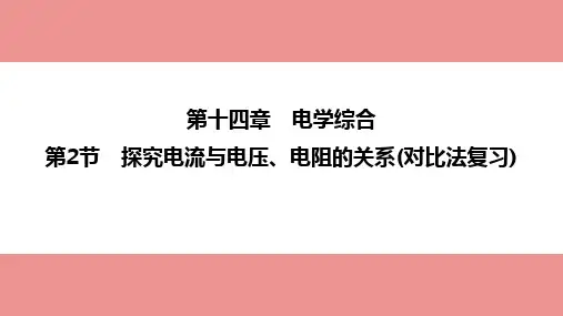 2023年中考物理一轮复习课件：探究电流与电压、电阻的关系(对比法复习)