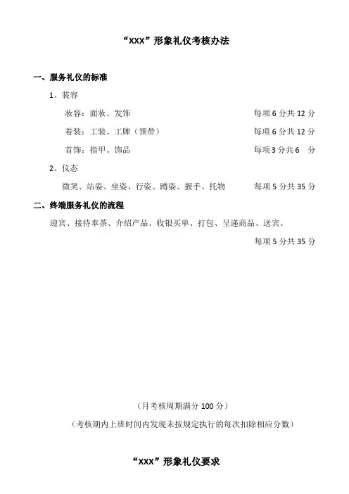 终端门店形象礼仪规范及考核办法