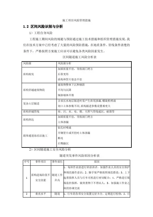 施工项目风险管理措施