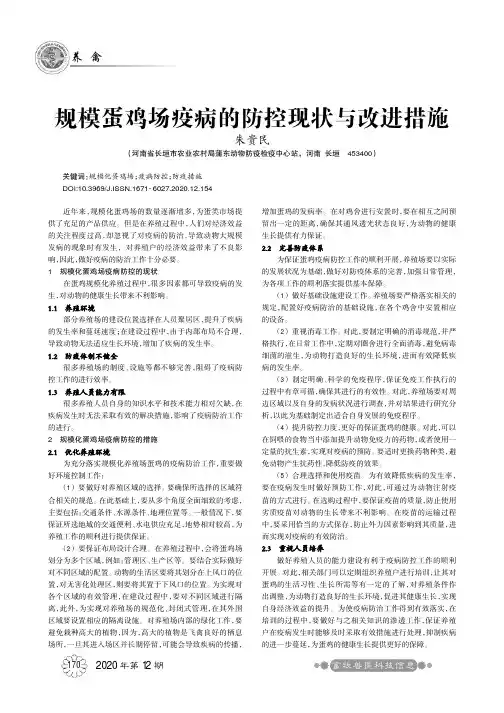 规模蛋鸡场疫病的防控现状与改进措施