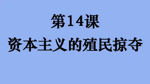 资本主义的殖民掠夺(共21张PPT)