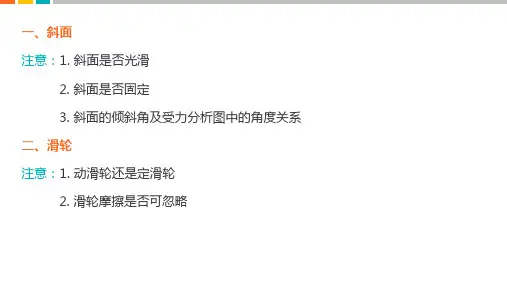 专题物理L17斜面和滑轮连接体问题