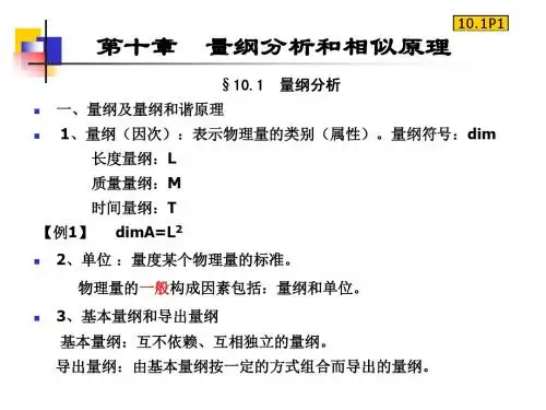 第十章  量纲分析