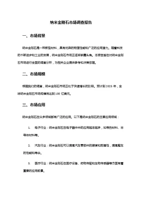 2024年纳米金刚石市场调查报告