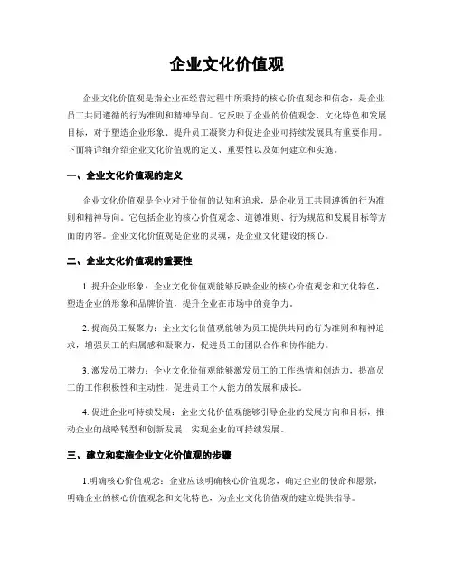 企业文化价值观