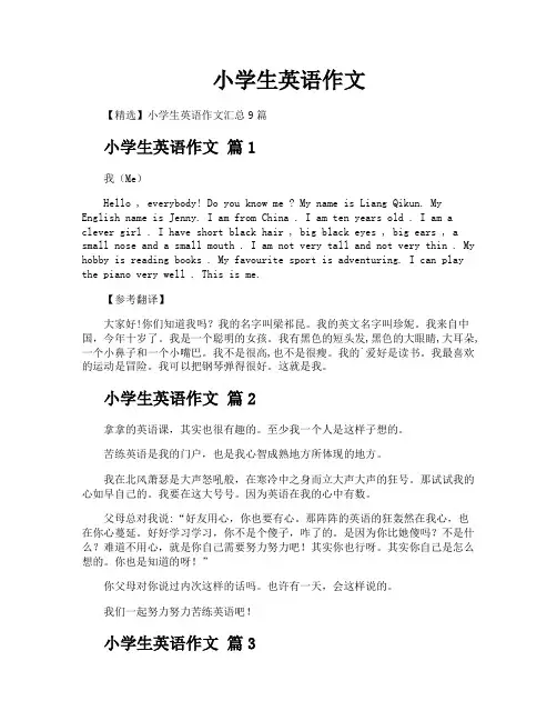 小学生英语作文