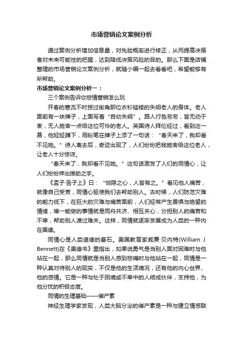 市场营销论文案例分析