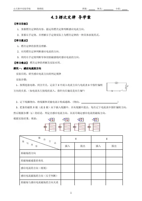 4.3 楞次定律 导学案