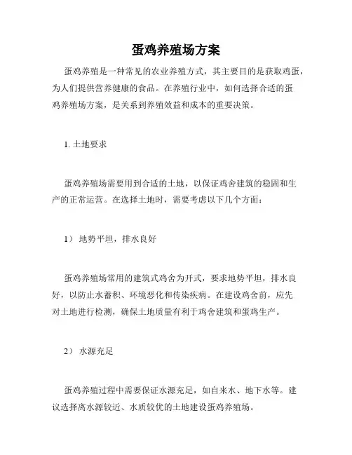 蛋鸡养殖场方案