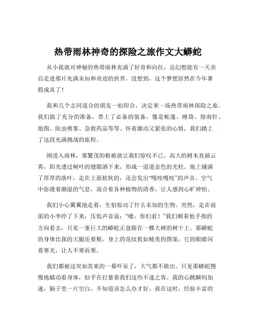 热带雨林神奇的探险之旅作文大蟒蛇