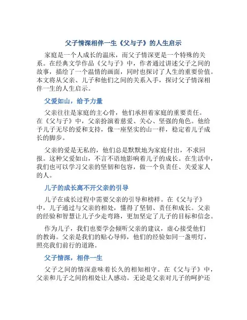 父子情深相伴一生《父与子》的人生启示