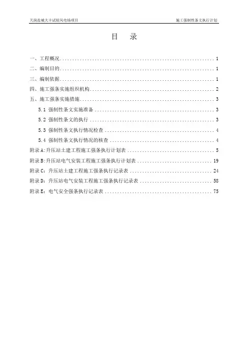 升压站施工强条执行计划解读