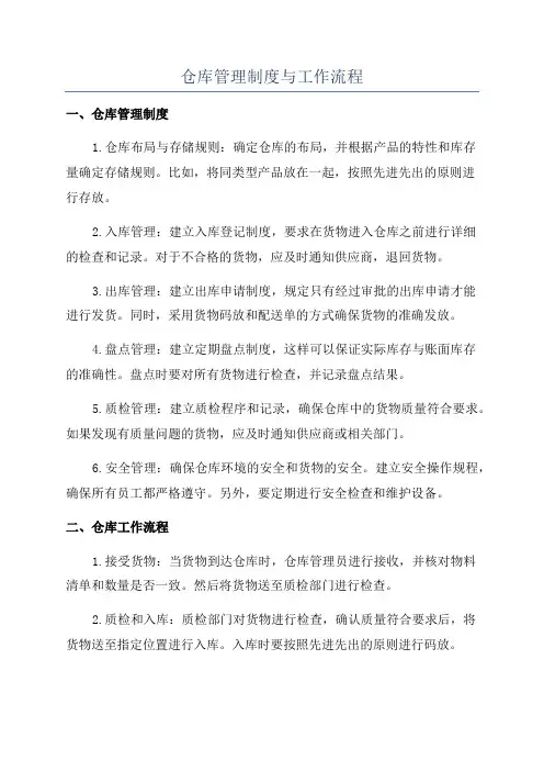 仓库管理制度与工作流程