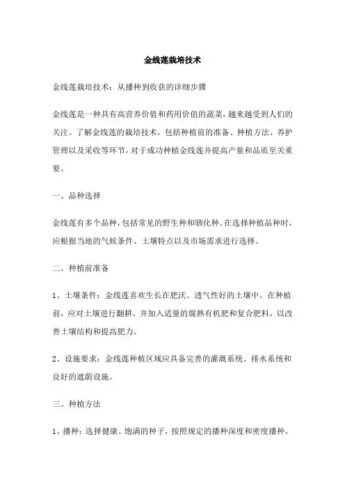 金线莲栽培技术