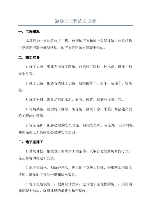 混凝土工程施工方案