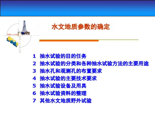 水文地质参数的确定PPT