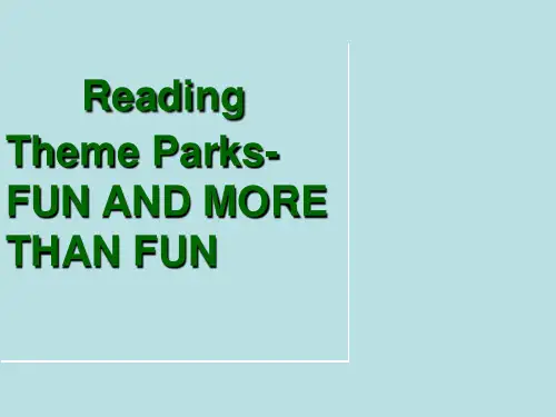 【人教版】必修四 Unit 5《Theme parks》reading PPT(37张)优质课件