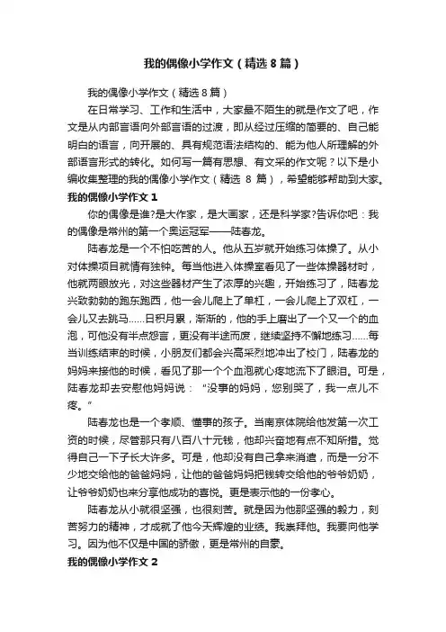 我的偶像小学作文（精选8篇）