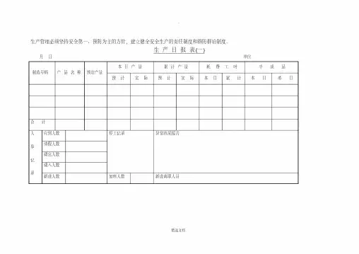 一般生产日报表(一)