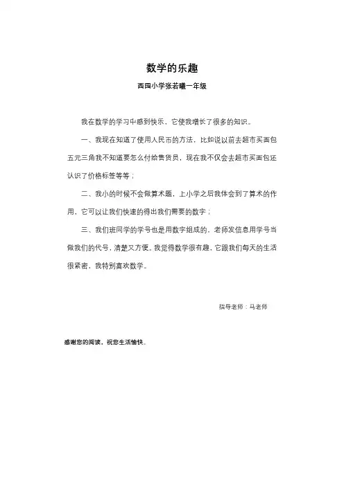 数学的乐趣——张若曦