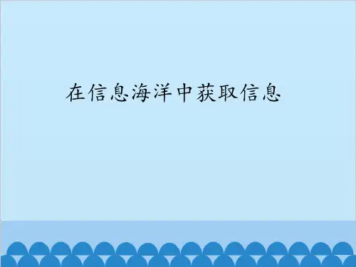 初中信息技术北师大版七年级下册课件- 1.2在信息海洋中获取信息(共13张PPT)