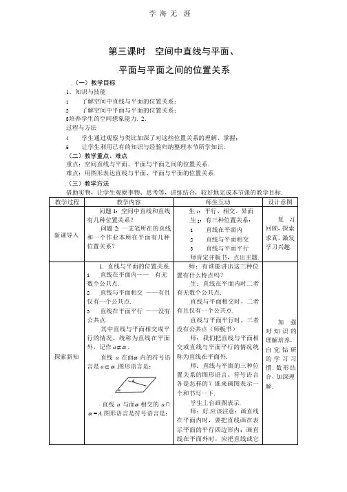 2.1.3空间中直线与平面、平面与平面之间的位置关系.pptx