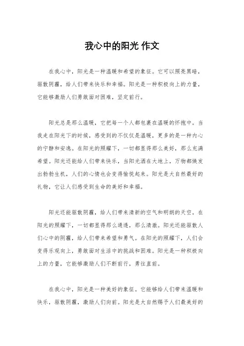 我心中的阳光 作文
