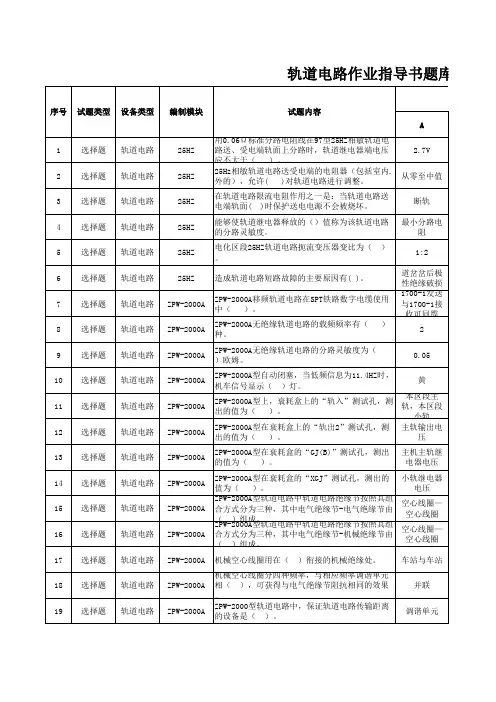 轨道电路作业指导书题库