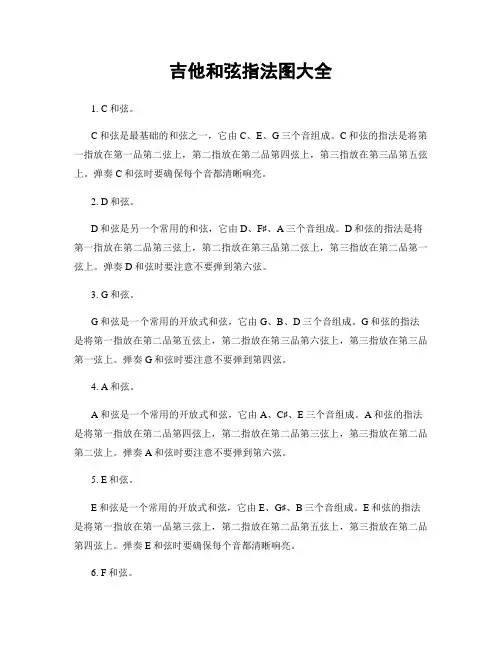 吉他和弦指法图大全