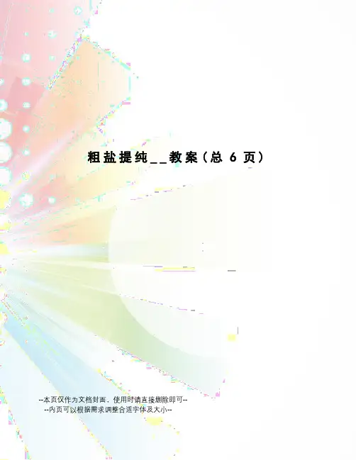 粗盐提纯__教案