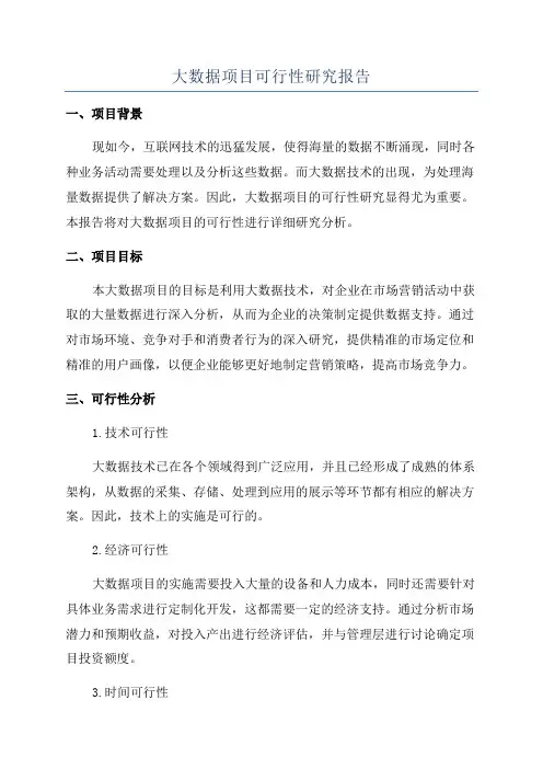 大数据项目可行性研究报告