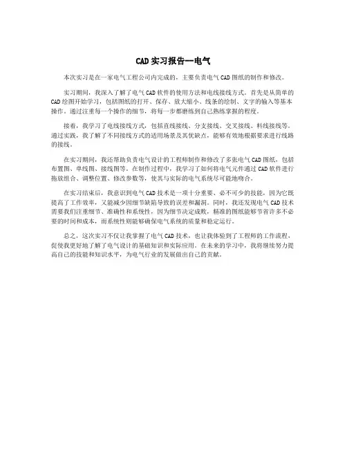 CAD实习报告--电气