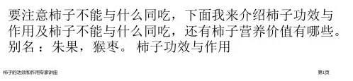 柿子的功效和作用专家讲座