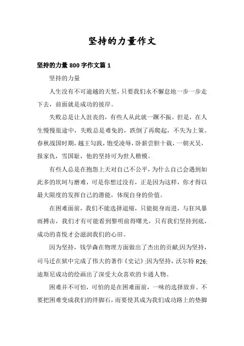 坚持的力量作文