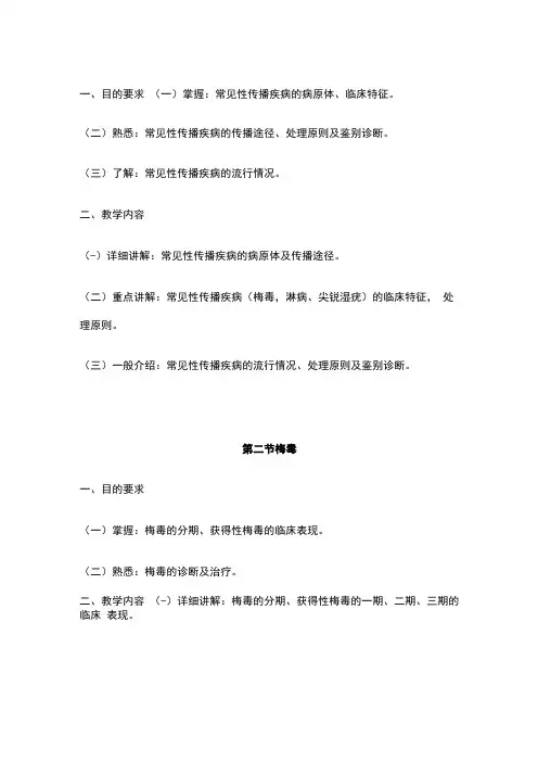 《皮肤科学与性病学》教学大纲全套