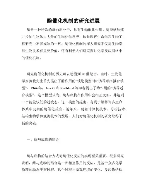 酶催化机制的研究进展
