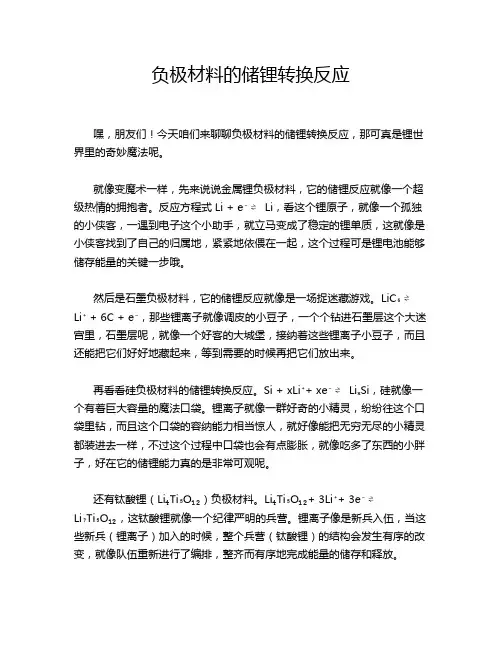 负极材料的储锂转换反应