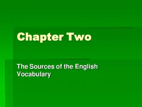 Lexicology 词汇学