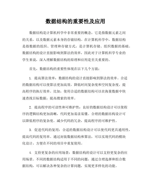 数据结构的重要性及应用
