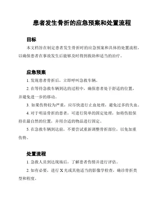 患者发生骨折的应急预案和处置流程