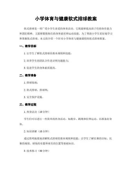 小学体育与健康软式排球教案