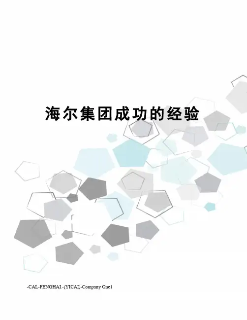 海尔集团成功的经验