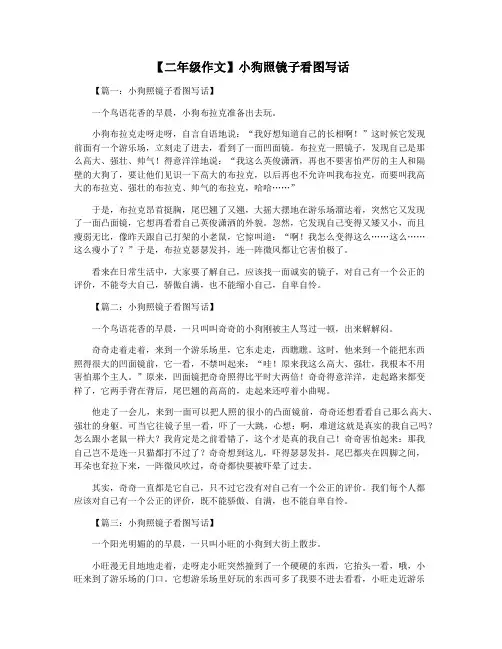 【二年级作文】小狗照镜子看图写话