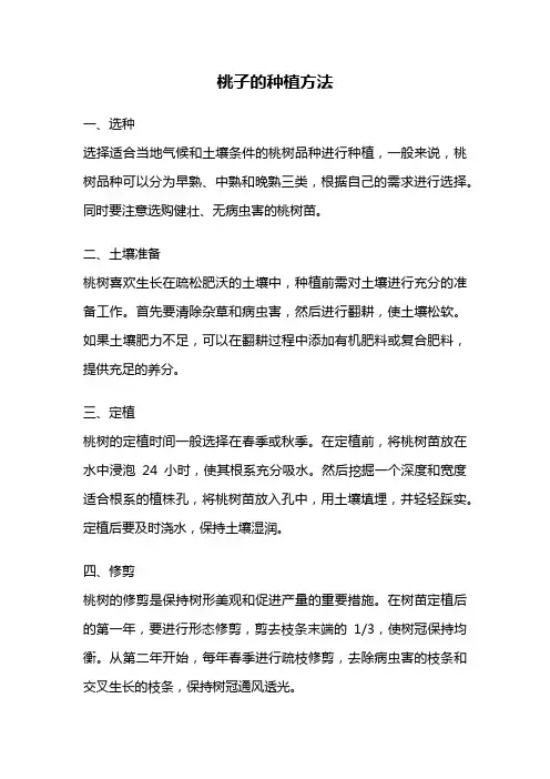 桃子的种植方法