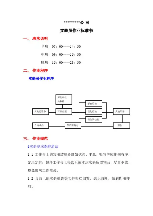 食品QS质检品管作业指导书