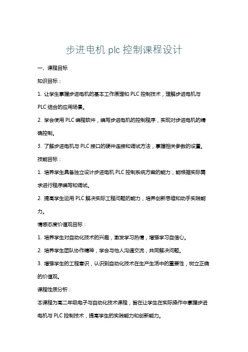 步进电机plc控制课程设计
