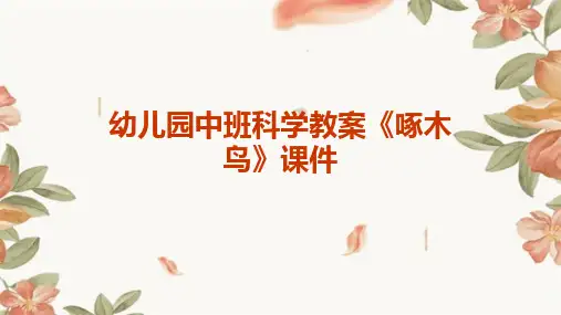 幼儿园中班科学教案《啄木鸟》课件