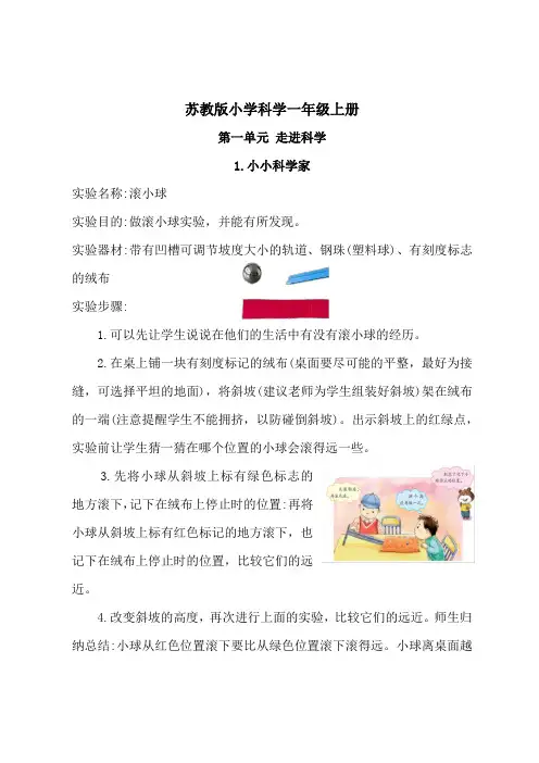 一年级科学上册实验详解(1)