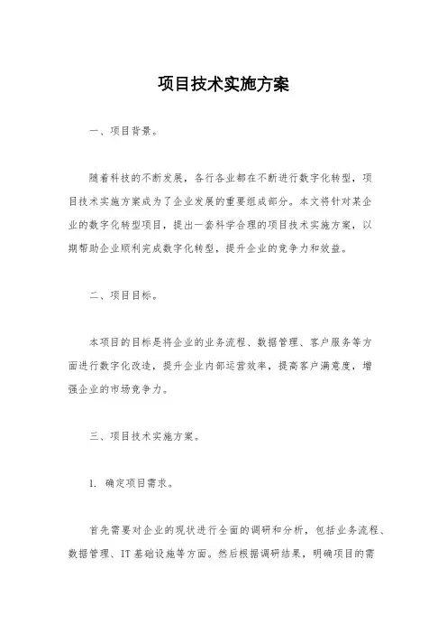 项目技术实施方案