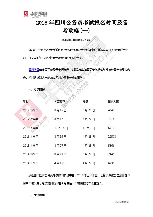 2018年四川公务员考试报名时间及备考攻略(一)